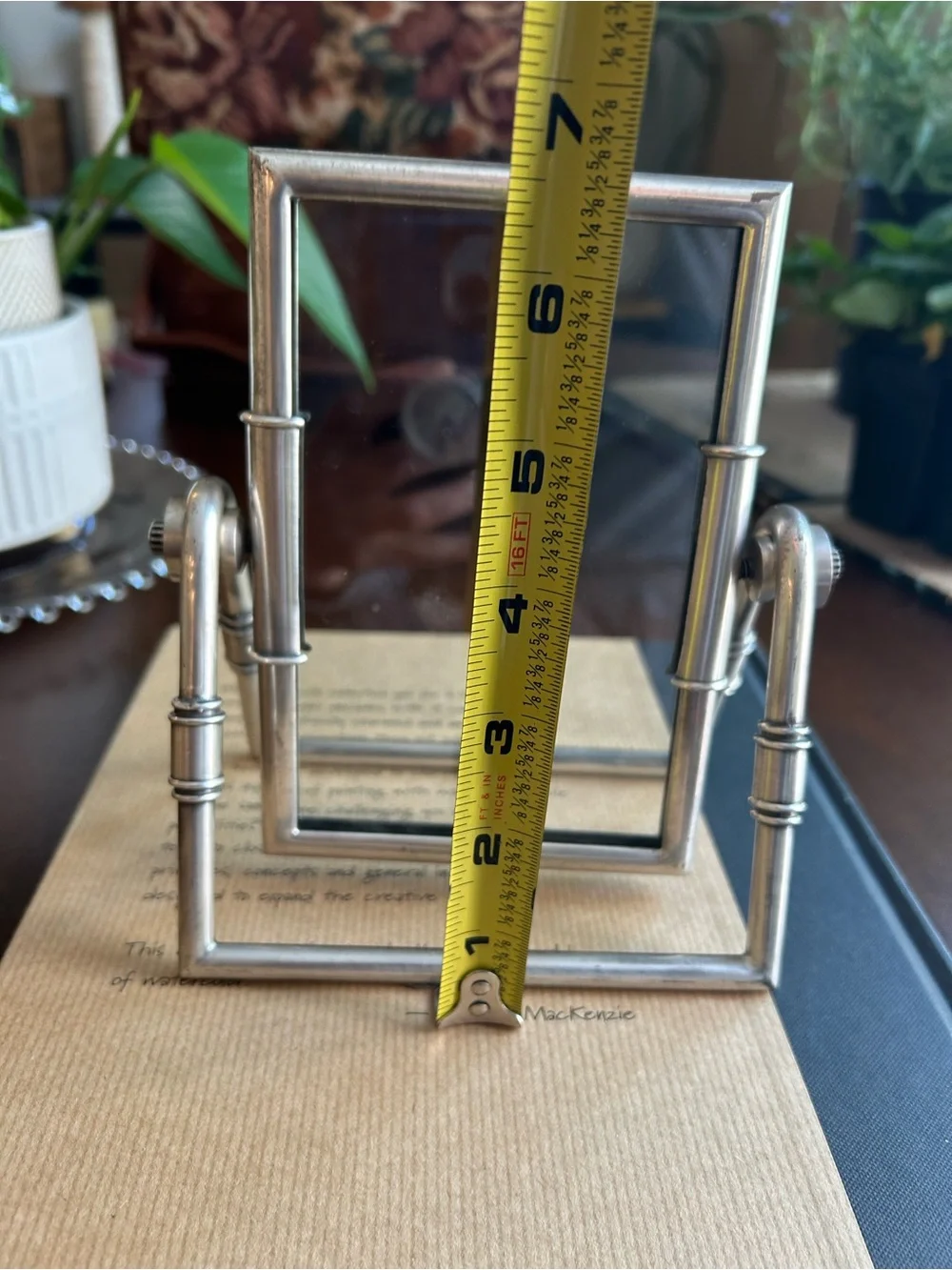 Restoration Hardware Silver Metal industrial style swinging picture frame - Picture 7 of 10